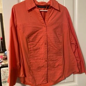 orange button down